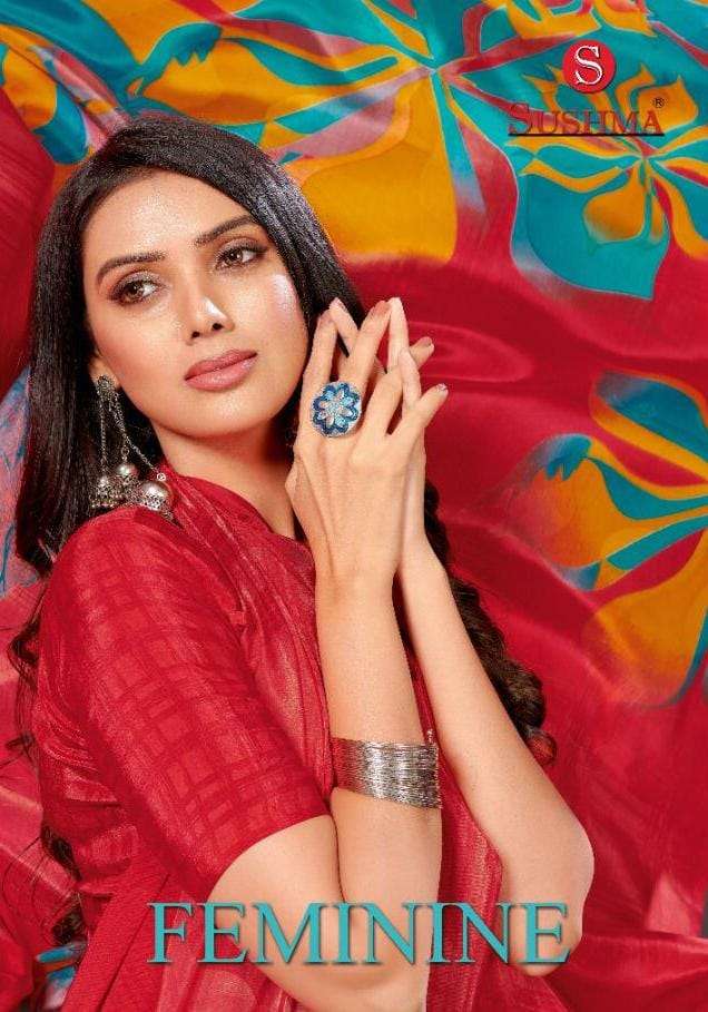 Sushma Feminine Printed Crape Sarees