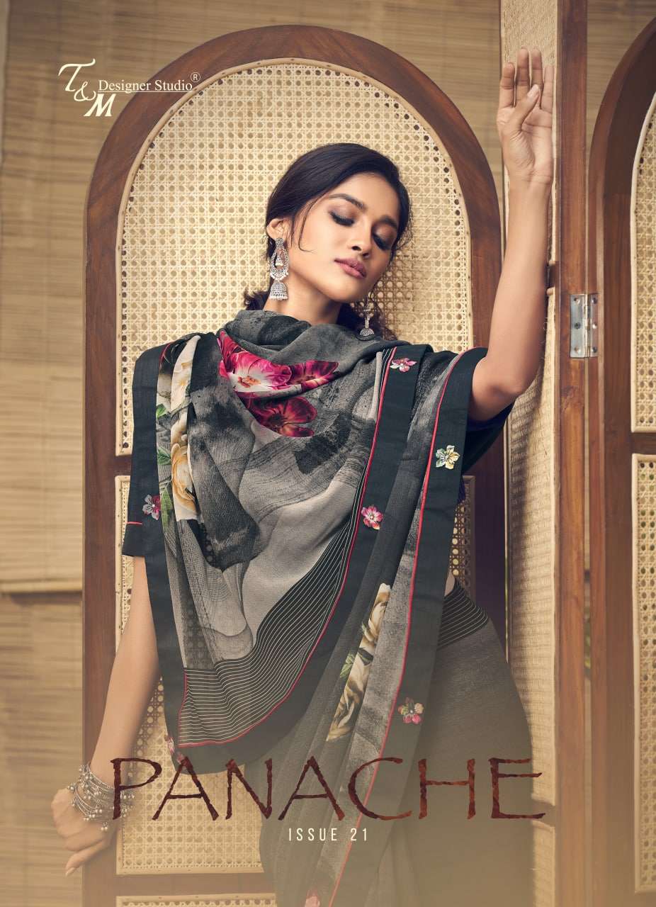 T&m Panache Vol 21 Georgette Printed Designer Saree