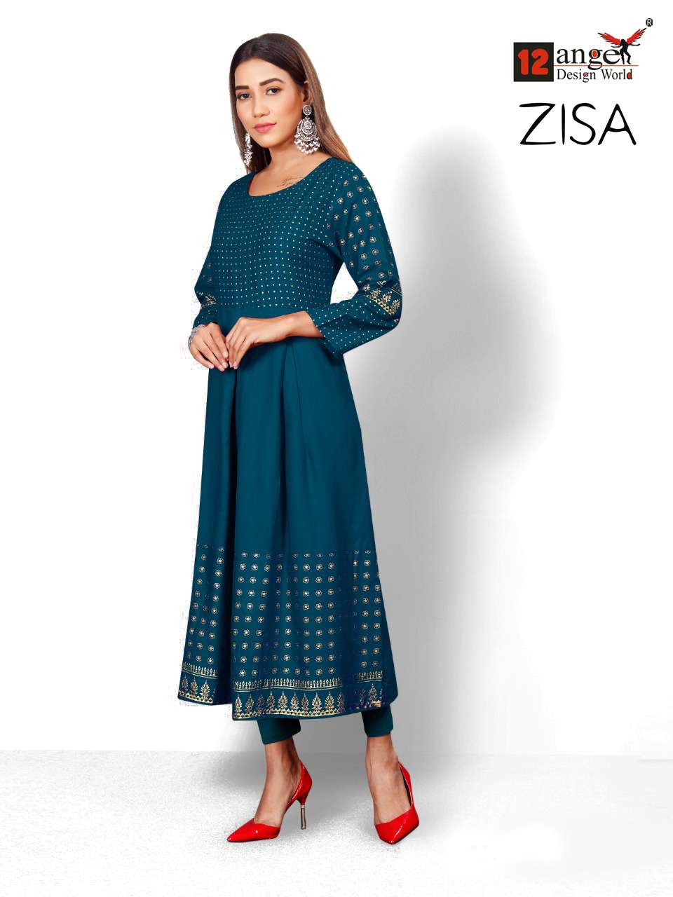 Zisa By 12 Angel Rayon Formal Wear Fancy Kurti