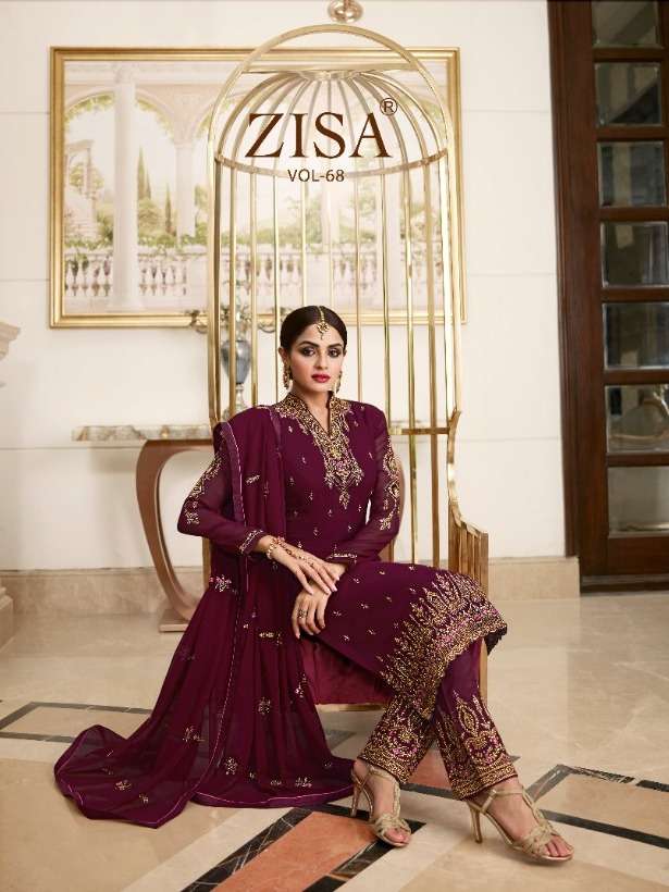 Zisa Vol 68 By Meera Georgette Work Ethnic Stylish Suits