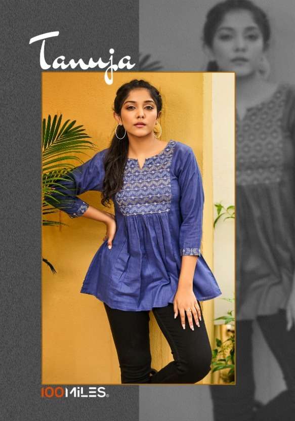 100 Miles Tanuja Cotton Short Tops Supplier