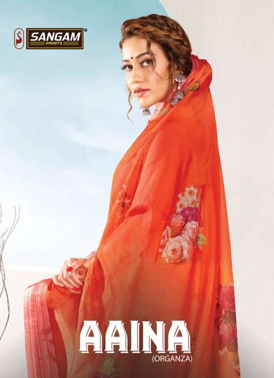 sangam prints aaina designer organza digital print saris wholesaler