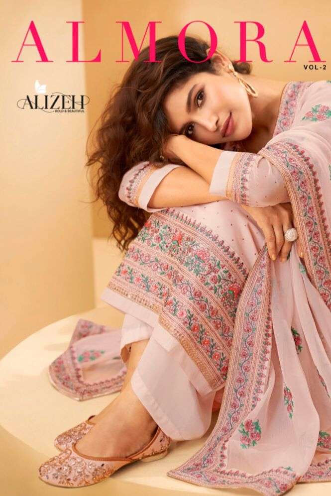 Almora Vol 2 By Alizeh Georgette Embroidery Work Heavy Festival Wear Suits