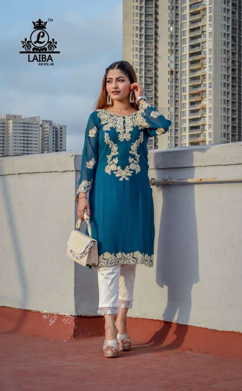 Am Vol 66 By Laiba Pakistani Kurti With Bottom Sets