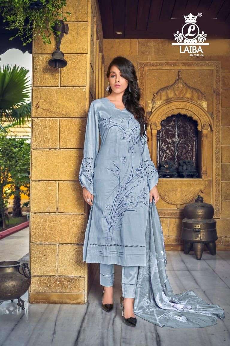 Am Vol 84 By Laiba Glace Cotton Readymade Fancy Suits