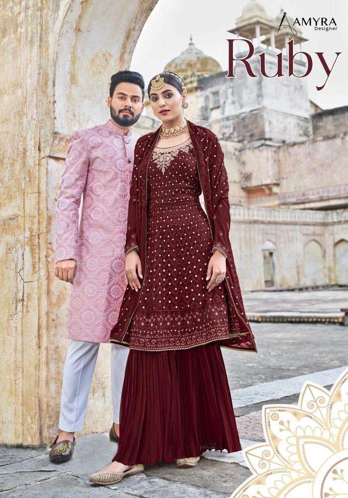 Amyra Ruby Garara Style Fully Stitch Suits Supplier