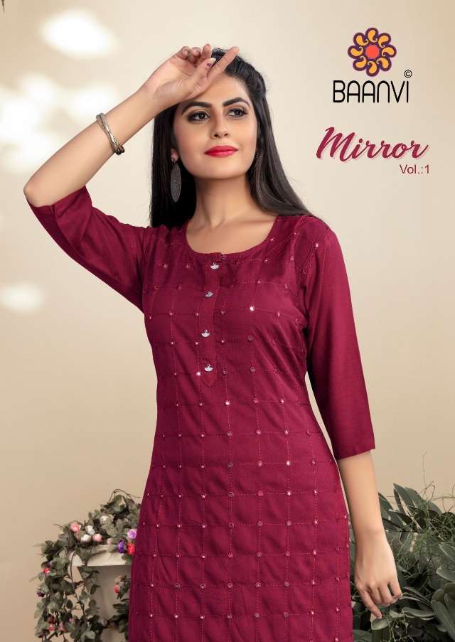 Baanvi Mirror Vol 1 Rayon Slub Casual Wear Kurti