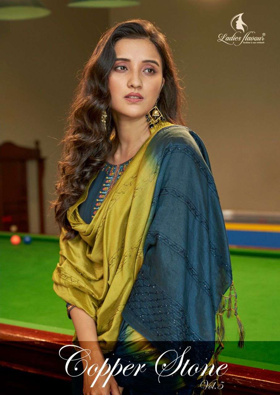 Copper Stone Vol 5 Readymade Embroidery Salwar Kameez With Heavy Khatli Work By Ladies Flavour