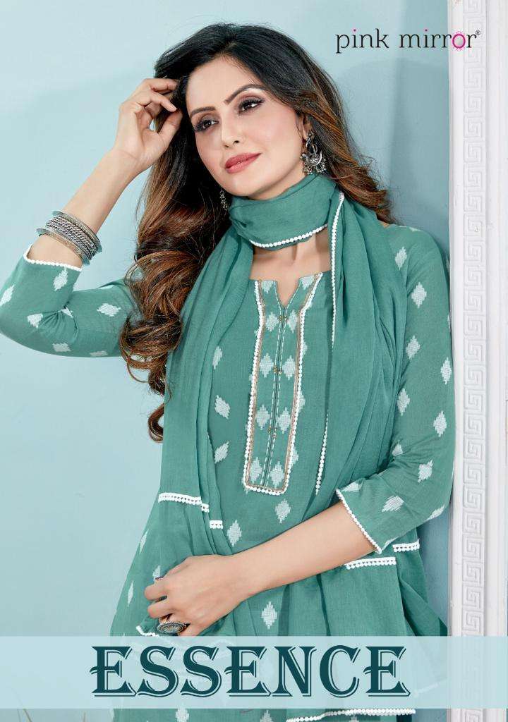 Essence By Pink Mirror Pure Cotton Jacquard Readymade Suits Supplier