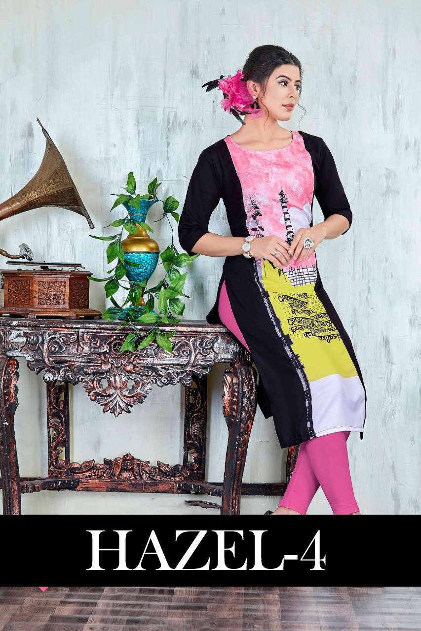 HAZEL-4 BY TUNIC HOUSE RAYON PRINTED CASUAL WEAR KURTI COLLECTION