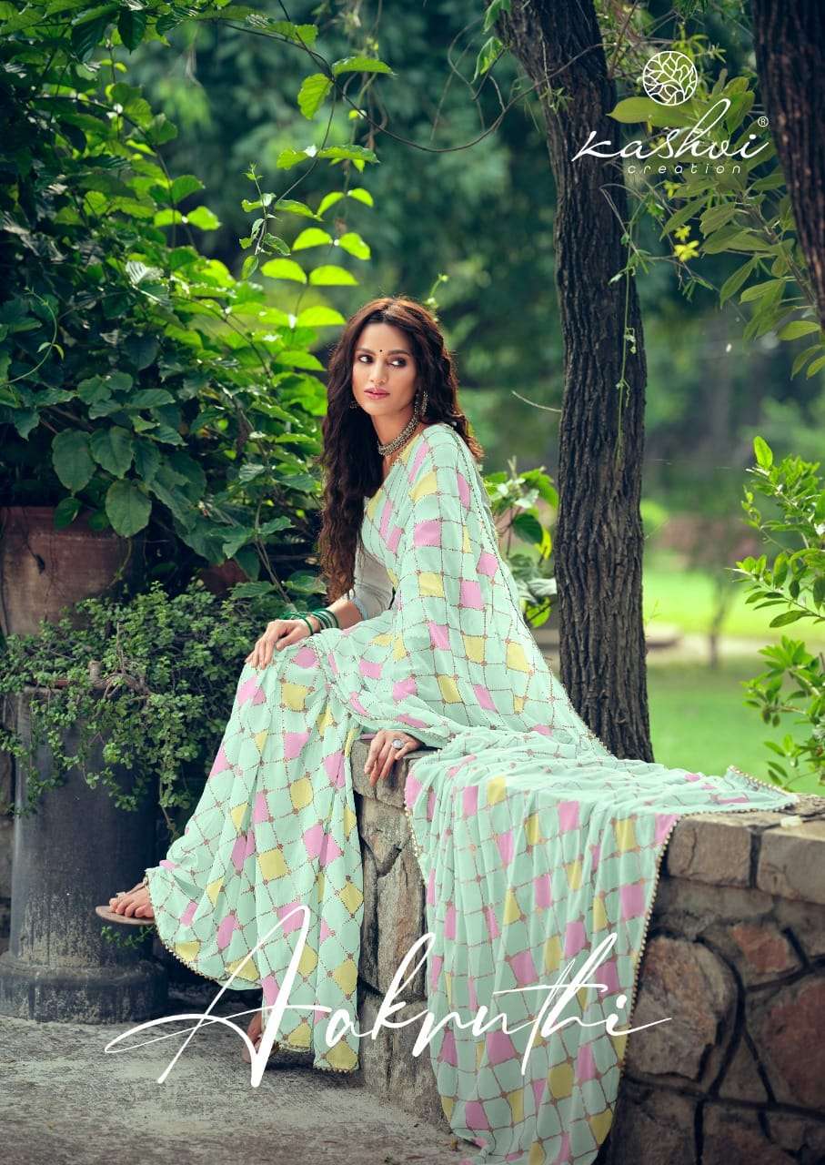 Kashvi Aakruthi Georgette Fancy Saree Wholesaler