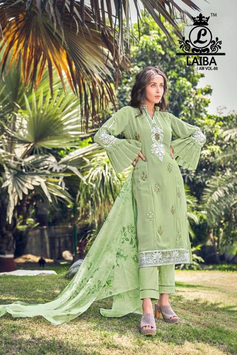 Laiba Am Vol 86 Georgette Readymade Party Wear Suits