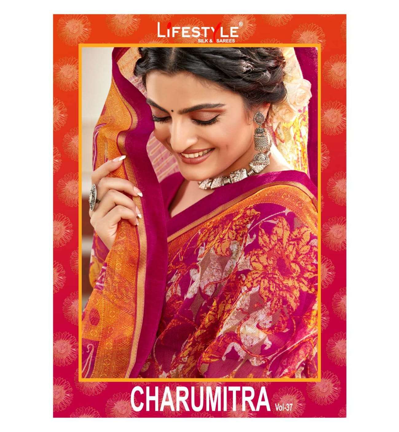 Lifestyle Charu Mitra Vol 37 Net Cotton Printed Saree