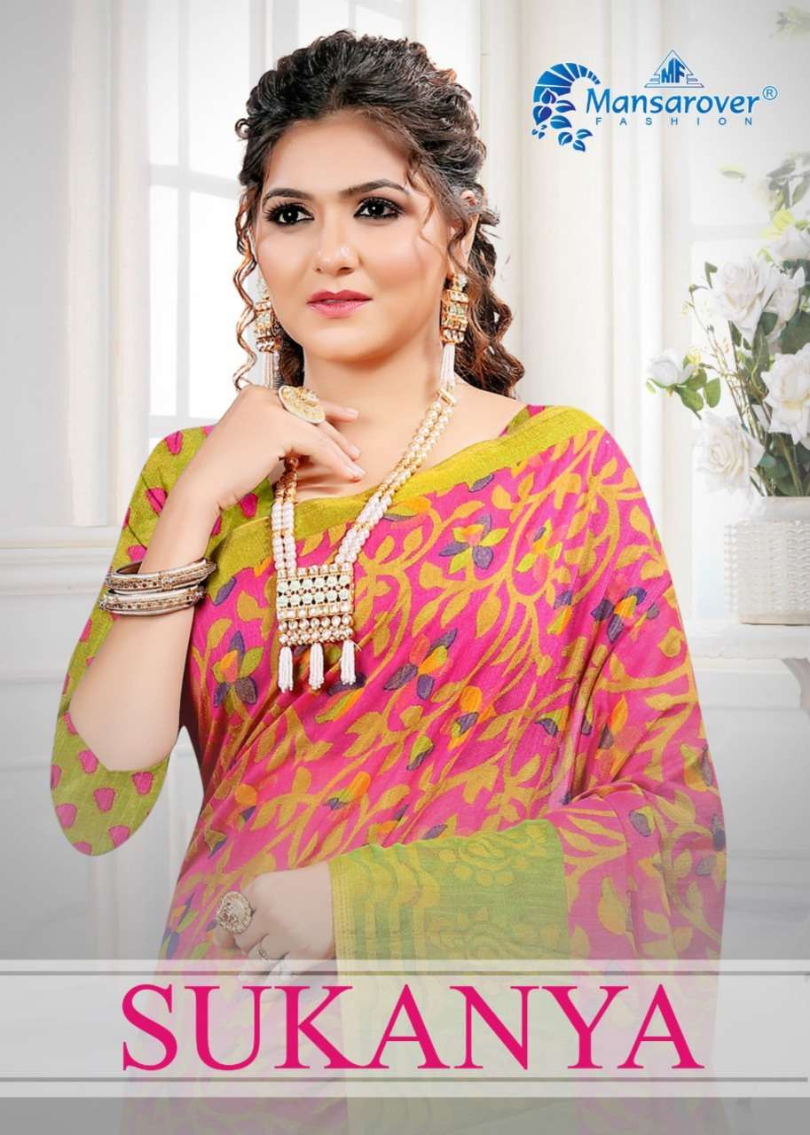 Mansarover Sukanya Brasso Silk Printed Sarees