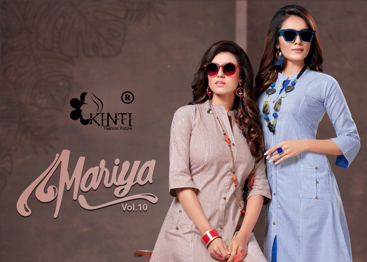 Mariya Vol 10 By Kinti Handloom Strips With Pocket Casual Wear Kurti Dealers
