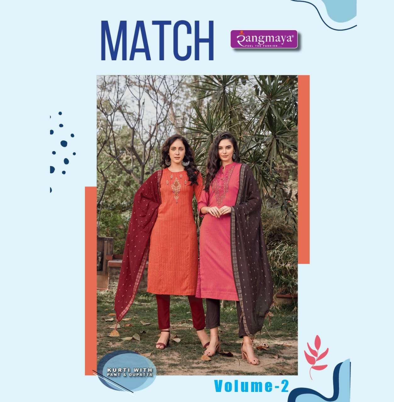 Match Vol 2 By Rangmaya Kurti With Pent And Dupatta Set