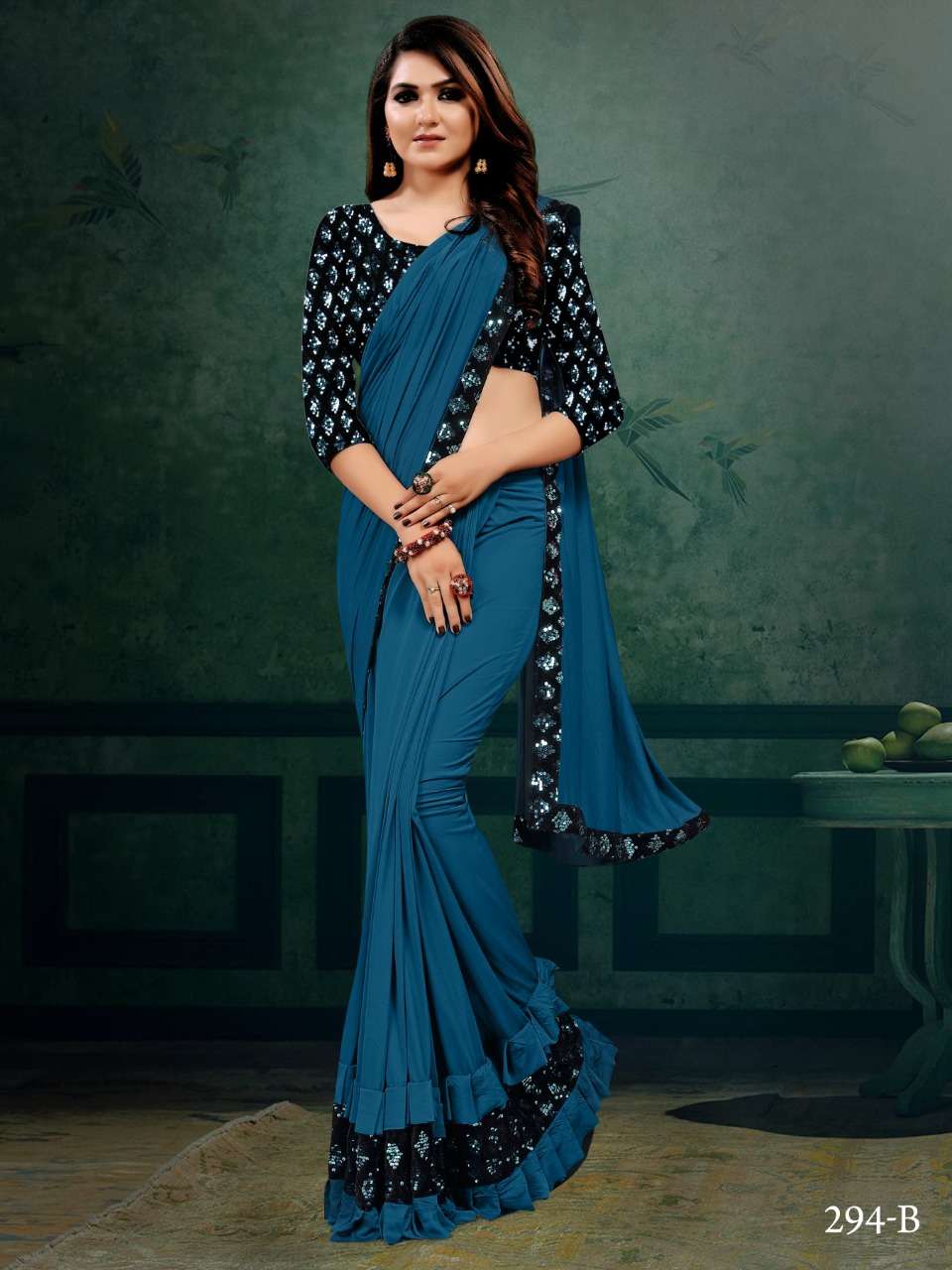 Mehak 294 Series Fancy Lycra Saris Exports