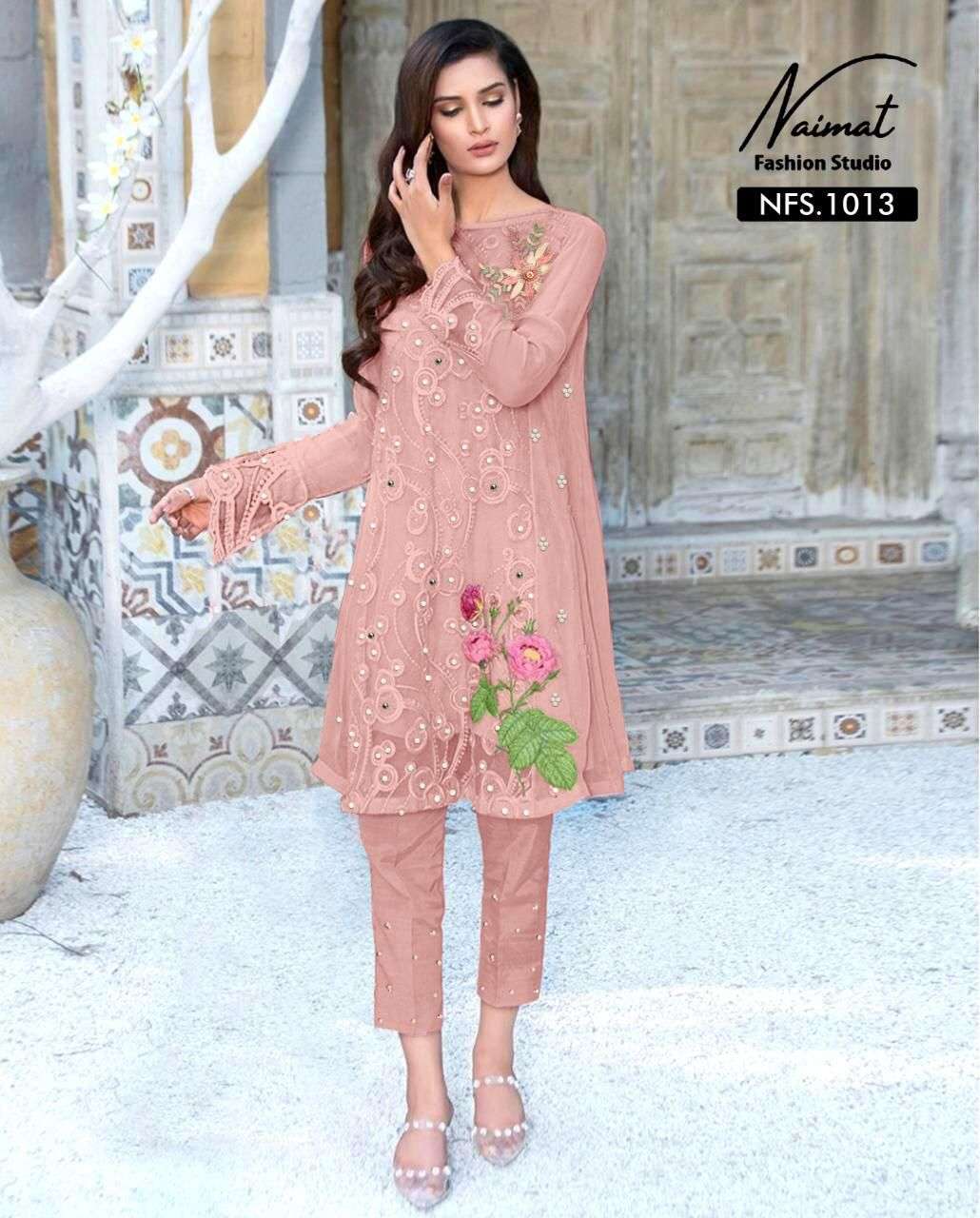 Naimat Nfs 1013 Georgette Pakistani Designer Kurti With Pant