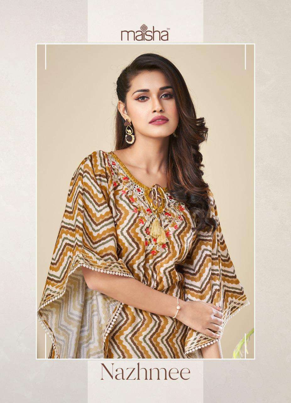 Nazhmee By Maisha Maskeen Kurti With Bottom Set Exports
