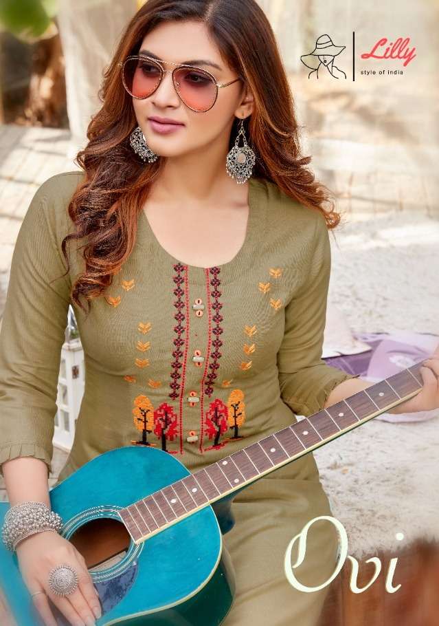 Ovi By Lilly Rayon Work Daily Wear Kurtis