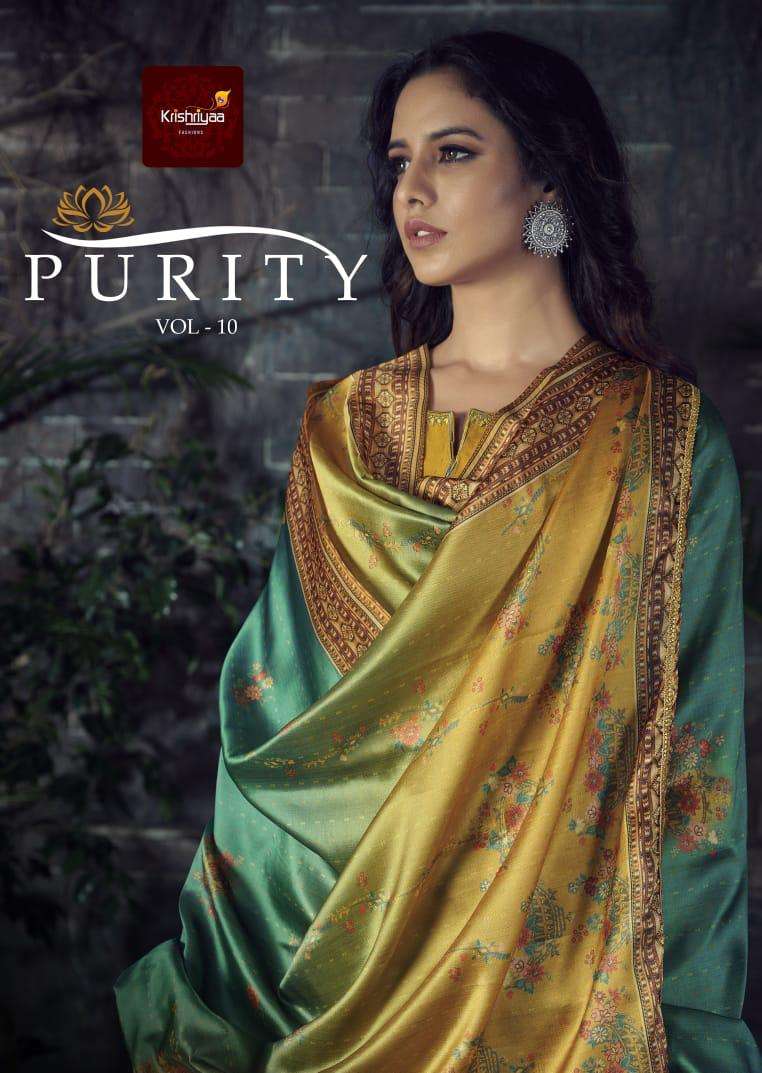 Purity Vol 10 Chinon Silk Fancy Kurti Pant With Dupatta By Krishriyaa