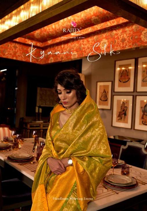 Rajtex Presents Kyaani Silk Designer Nylon Soft Silk Traditional Wear Saree Catalogs