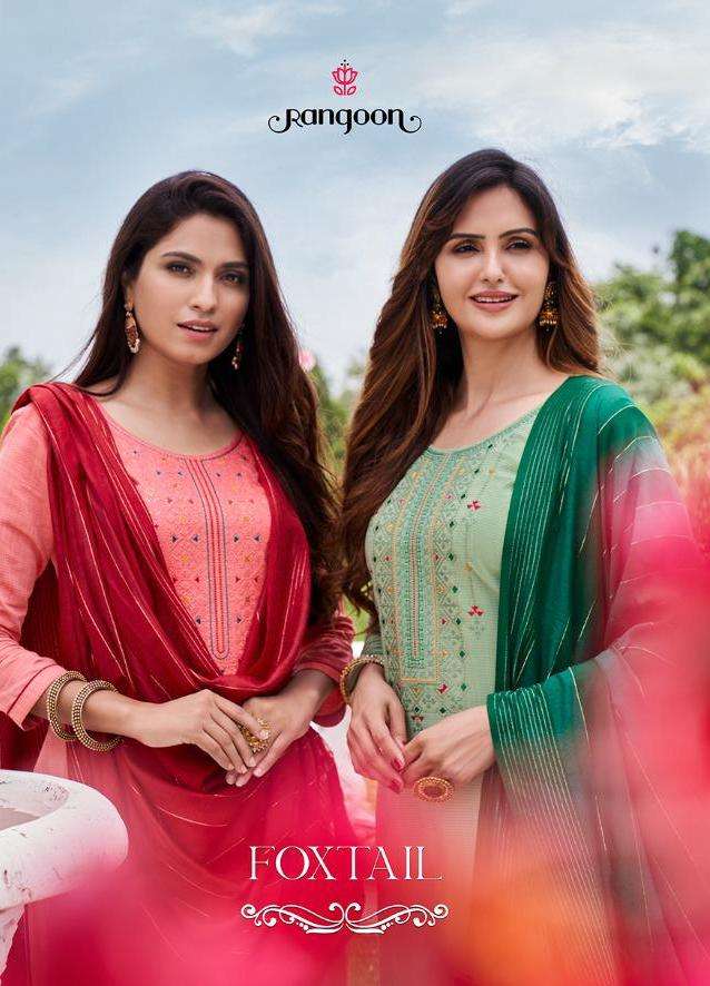 Rangoon Foxtail Viscose Rayon Readymade Fancy Suits