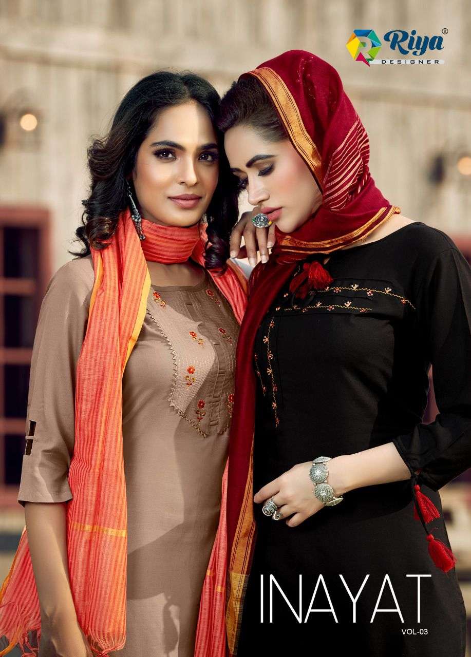 Riya Inayat Vol 3 Rayon Kurti With Dupatta