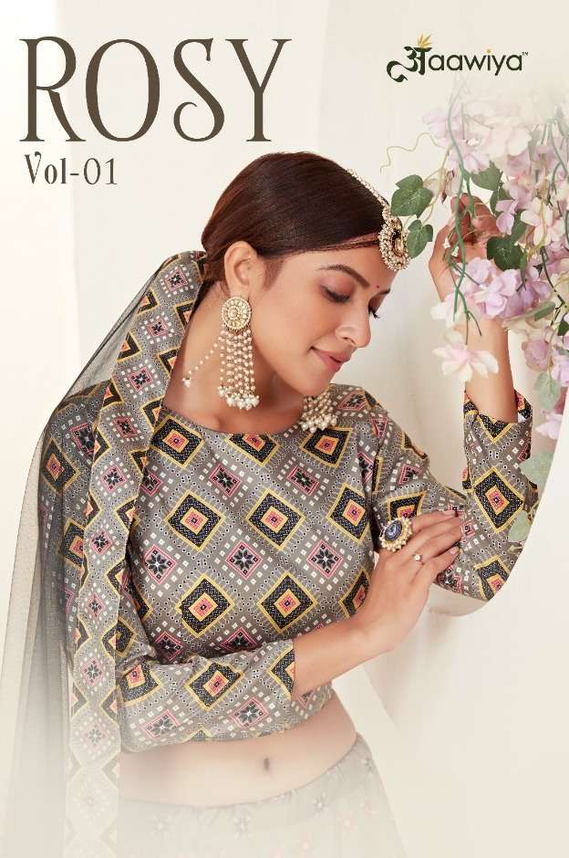 Rosy Vol 1 New Digital Printed Semi Stitched Lehenga Choli With Dupatta By Aawiya