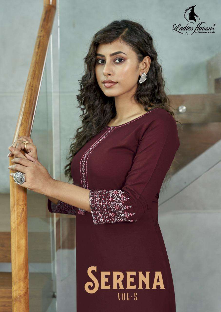 Serena Vol 5 By Ladies Rayon Work Fancy Kurti