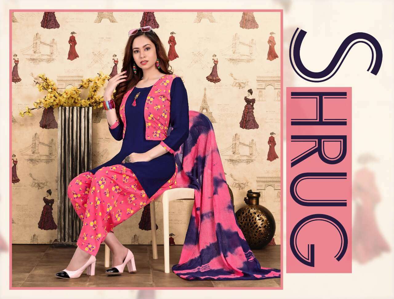 Shrug  Top Bottom Dupatta