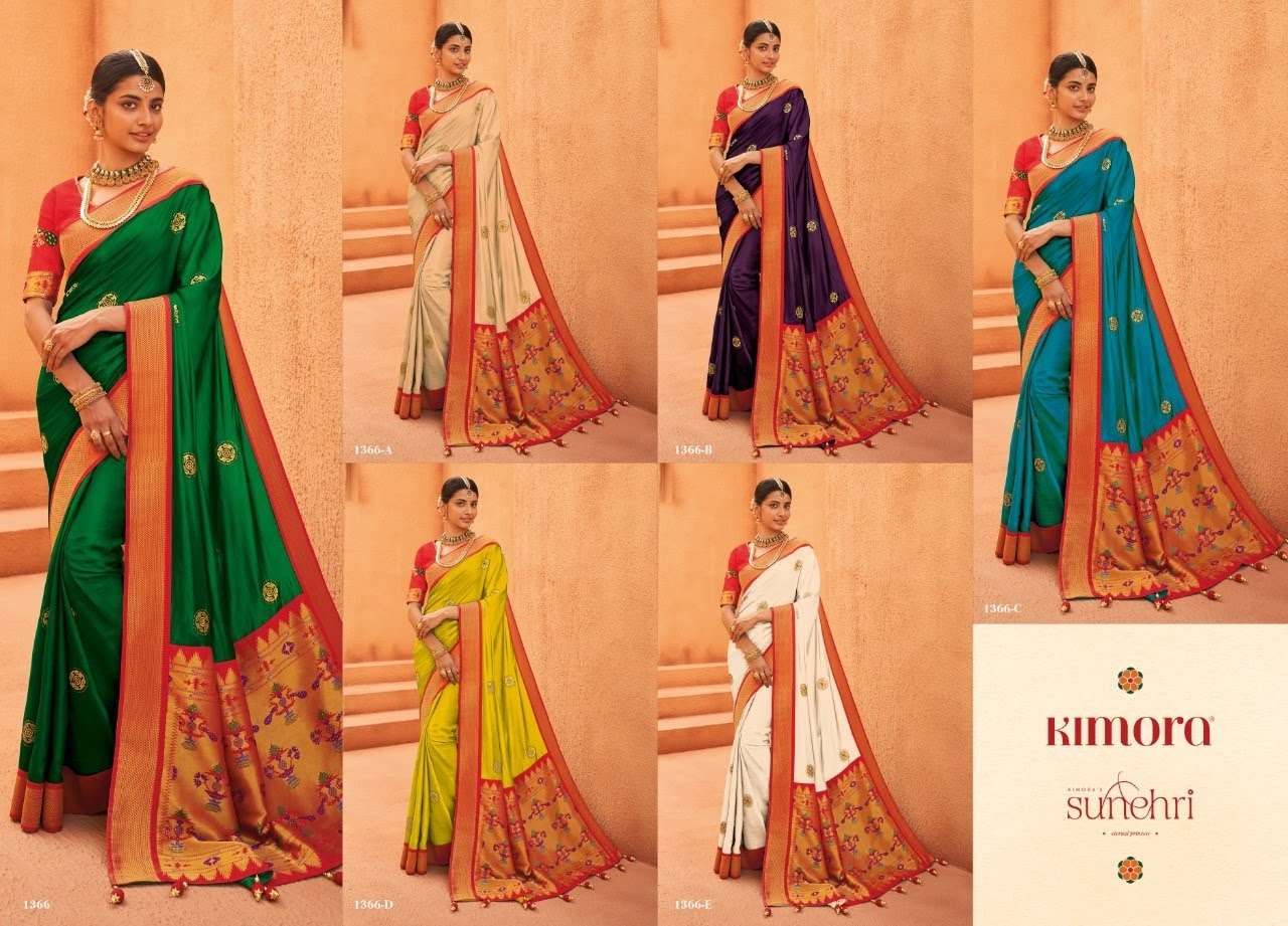 Sunheri 1366 Colors By Kimora Fashion Wholesaler Of Silk Saree