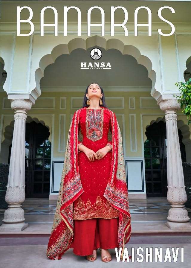 Vaishnavi By Hansa Dola Silk Jacquard Fancy Suits