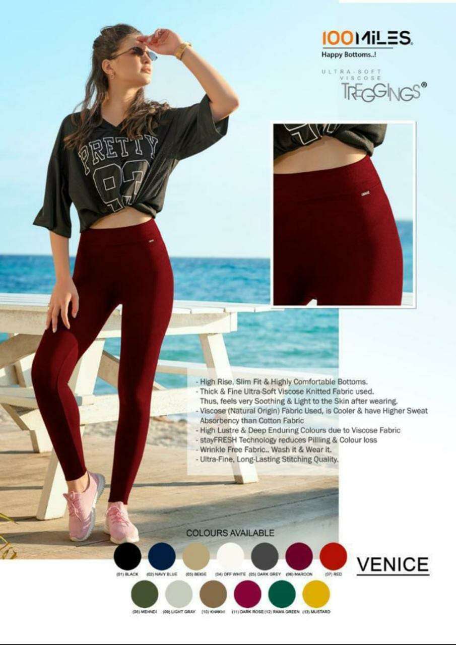 Venice By 100 Miles Viscose Stretch Treggings Bottom Wear