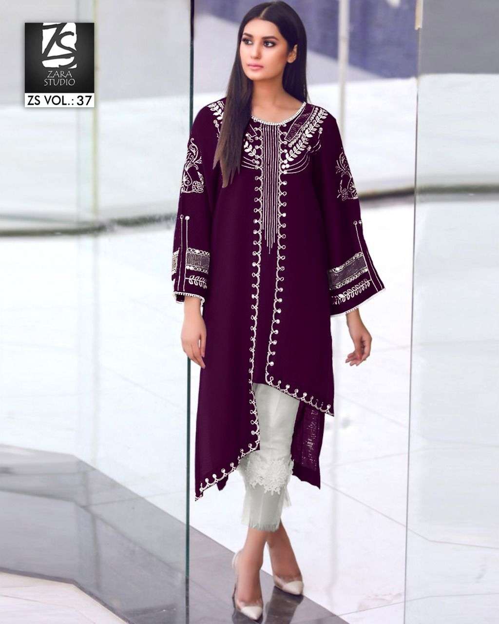Zs Vol 37 By Zara Studio Kurti With Pant Set