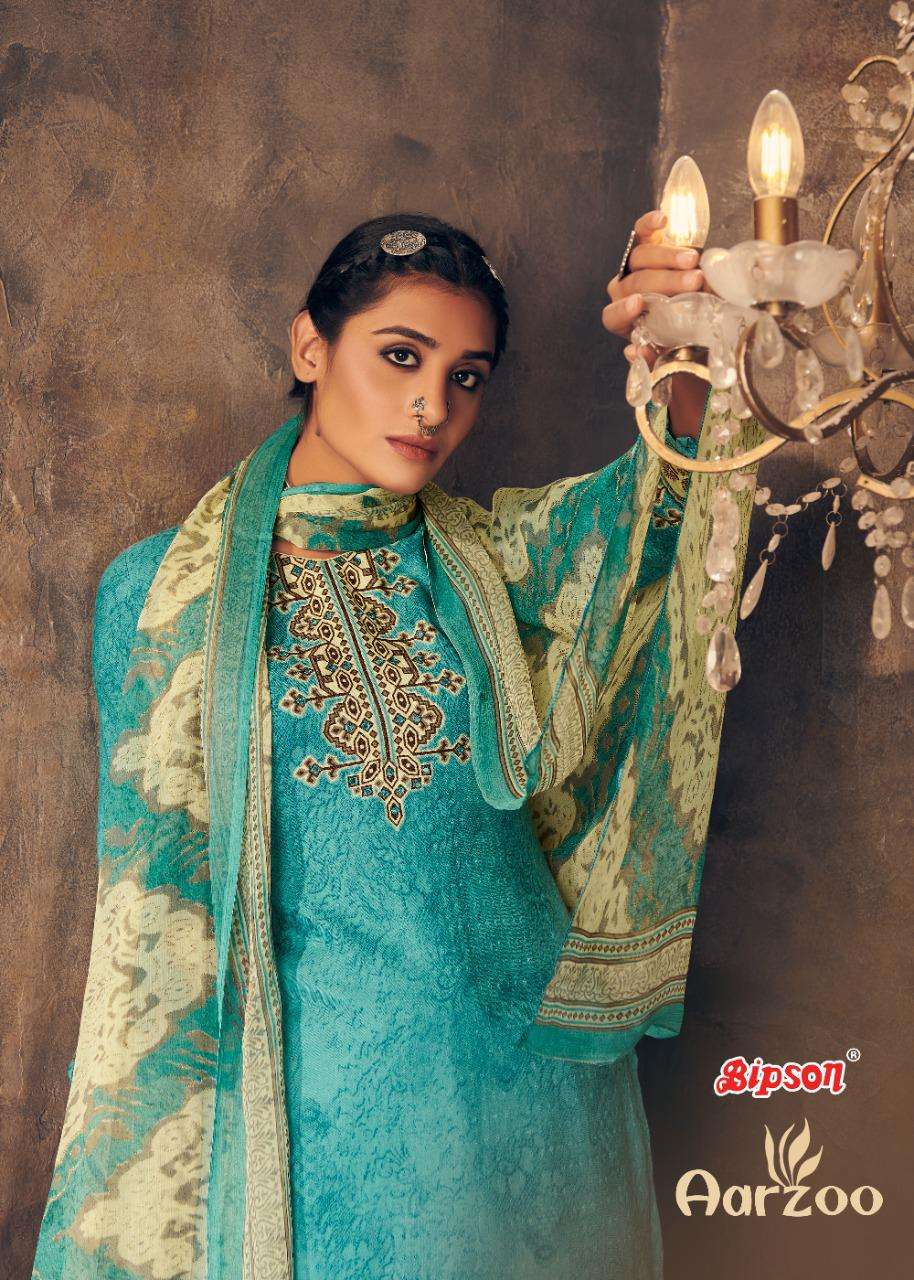 aarzoo by bipson pashmina mirror work winter dress materials