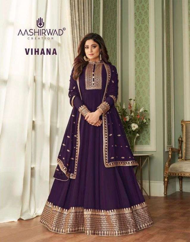 aashirwad vihana georgette readymade long salwar kameez