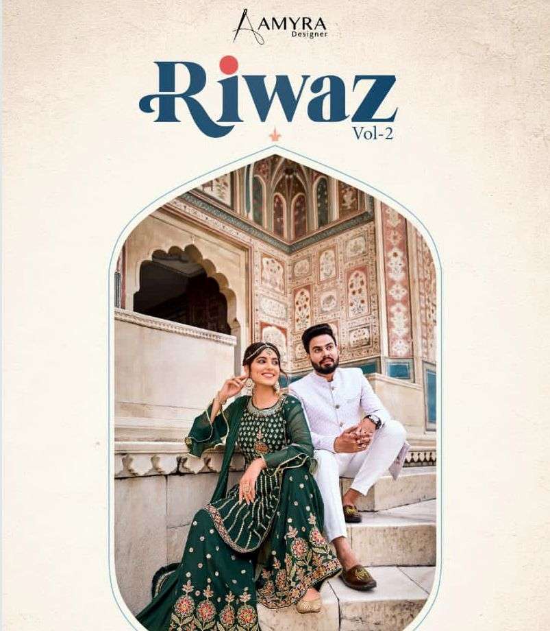 amyra designer riwaz vol 2 free size stitched garara peplum collection dresses 