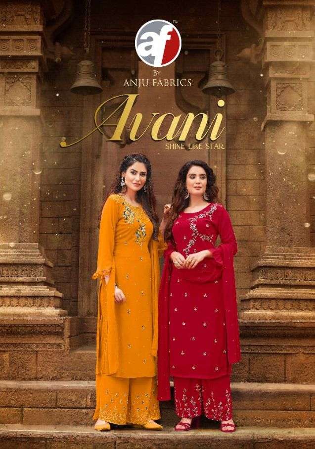 anju fab avani georgette readymade plazzo stylish suits
