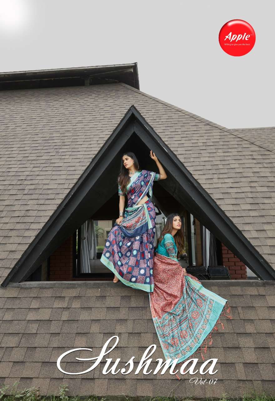 Apple sarees launch sushmaa vol 7 casual wear linen digital sarees