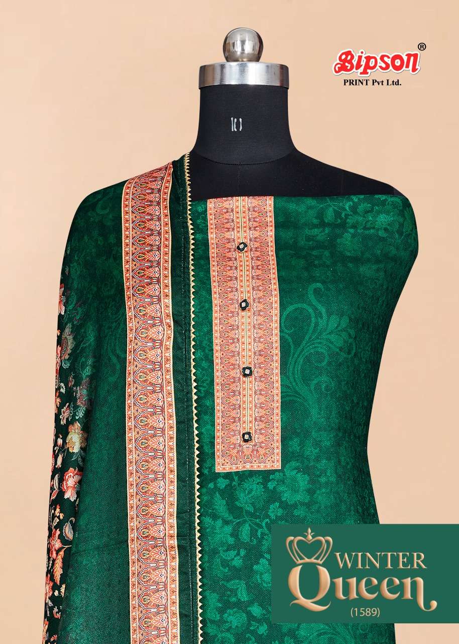 bipson winter queen 1589 woolen pashmina winter dress materials