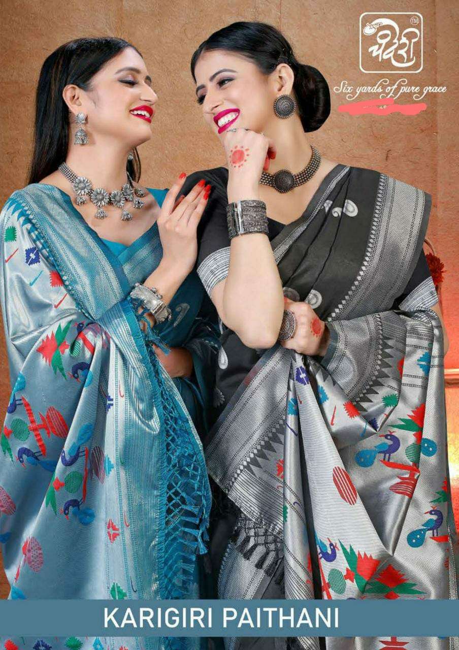 chanderi karigiri paithani silk fancy saris lowest cost 