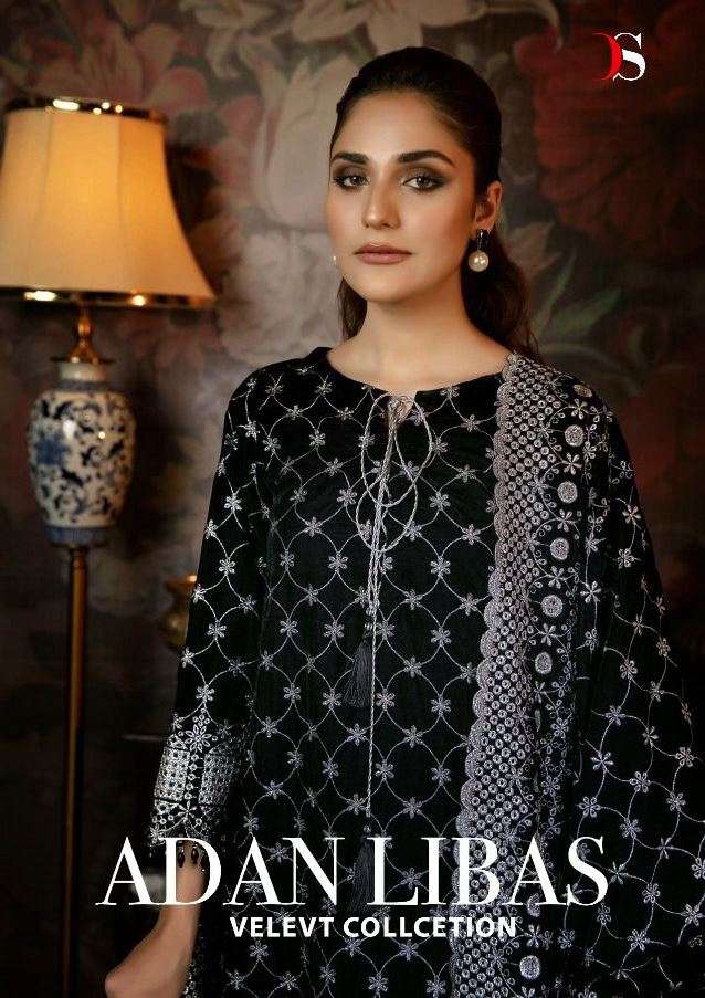 deepsy suits launch adan libas velvet pashmina salwar kameez with heavy embroidery work 