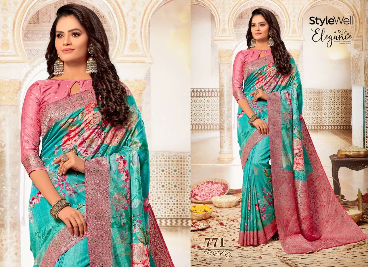 elegance by stylewell jacquard silk tradition fancy saree