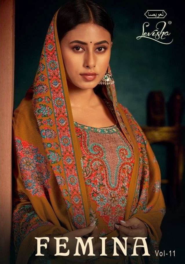 femina vol 11 by levisha pashmina printed casual dress materials