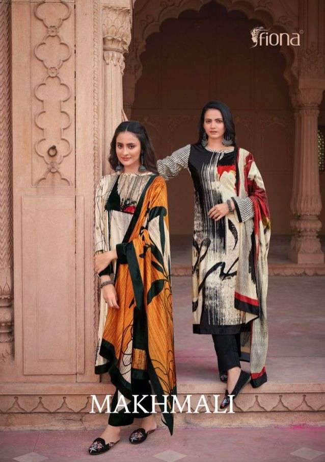 fiona present makhmali velvet digital printed winter suits