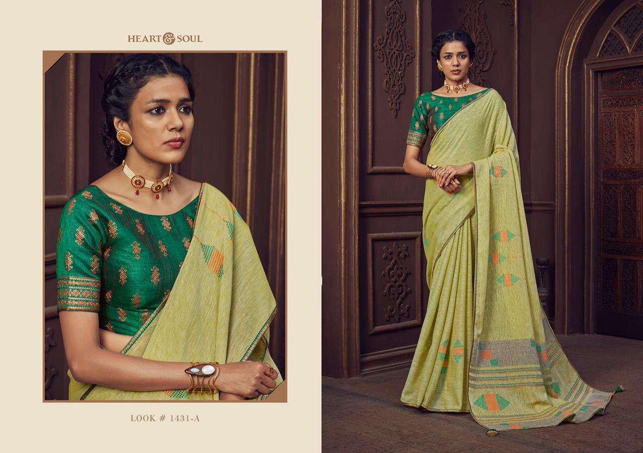 heart & soul 1431-1433 series designer saree with ready stitched blouse online 
