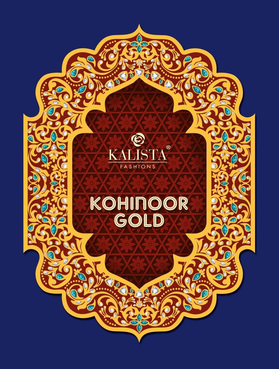 kalista kohinoor gold imported heavy viscose embroidery bridal sarees