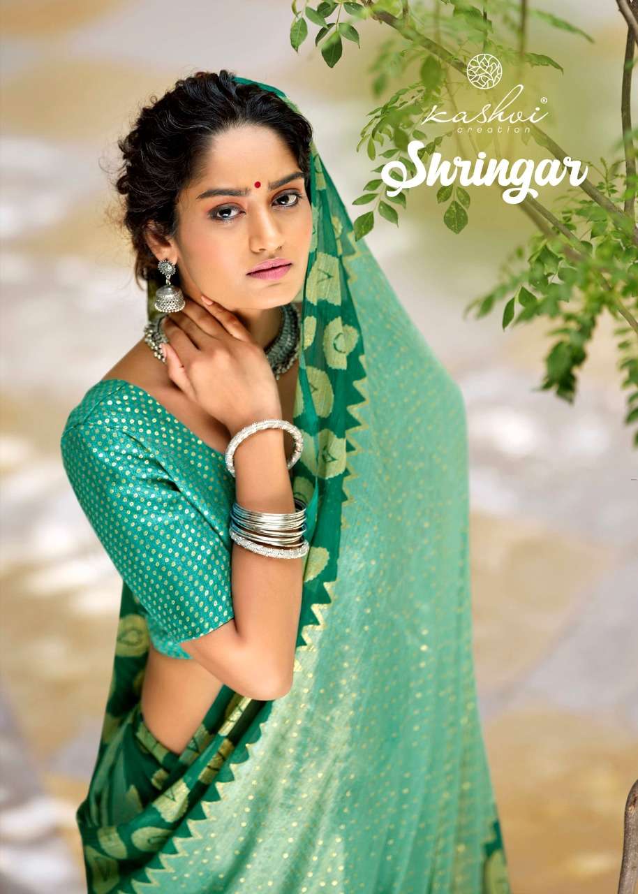 kashvi shringar chiffon brasso exclusive fancy sarees