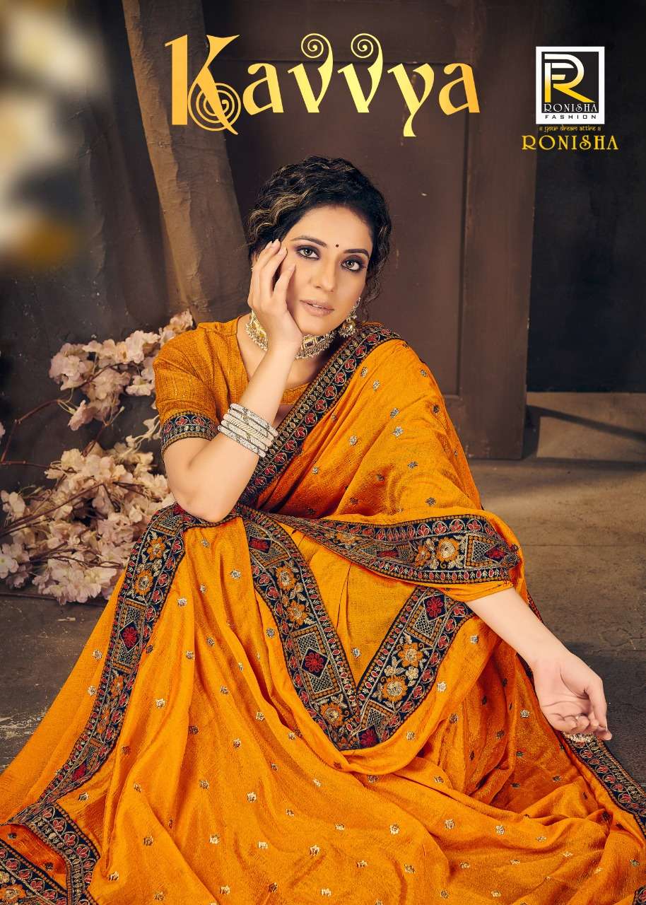 Kavvya by ranjna saree new launching catalogue worked border butti super hit collecton wholesale shop 